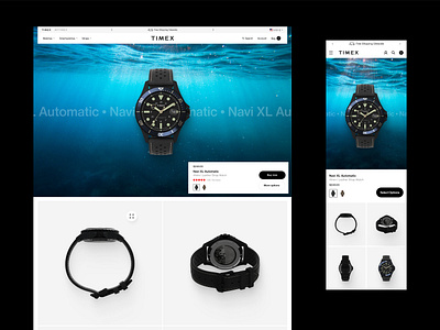 Timex | Concept Exploration #1 ecom ecommerce header pdp product page shopify timepiece timex ui ux watch watch brand website web design website website design