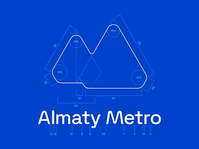 A logo for Almaty Metro almaty branding identity logo metro sign symbol wayfinding