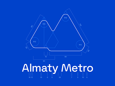 A logo for Almaty Metro almaty branding identity logo metro sign symbol wayfinding