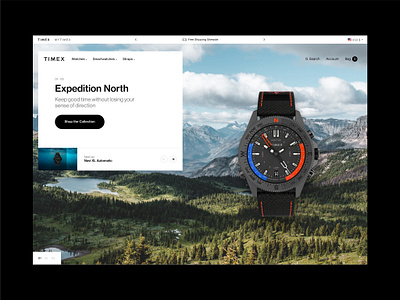 Timex | Concept Exploration #2 ecommerce header hero homepage shop shopify timex ui ux watch brand web design website website design