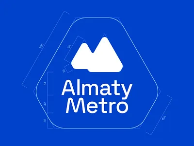 The logo signage for Almaty Metro almaty branding identity logo metro sign symbol wayfinding