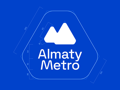 The logo signage for Almaty Metro almaty branding identity logo metro sign symbol wayfinding