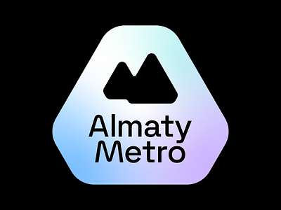 The logo signage for Almaty Metro almaty branding identity logo metro sign symbol wayfinding