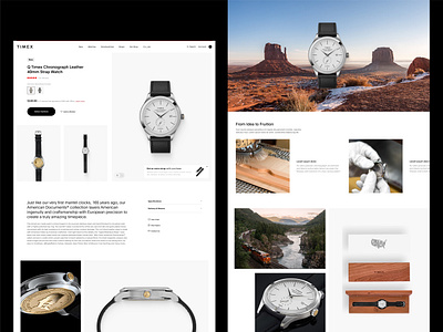 Timex | Concept Exploration #3 design header pdp product page shopify timex ui ux watch brand web design website website design