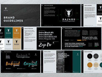 Kajahu Visual Identity brand guidelines branding budapest cattle design guidelines identity logo restaurant typography