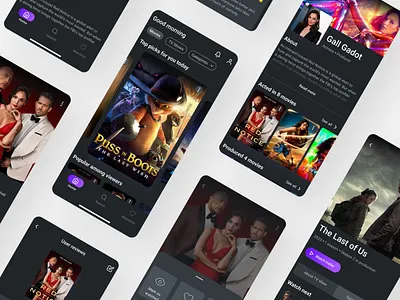 Movie suggestions based on your mood 🎥 app cartoons clean purple ios minimal mobile app movies product design ui ux