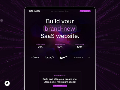 UNHINGED - Framer website template for SaaS and agencies agency business customizable design figma framer landing page minimal responsive saas sleek template ui ux website