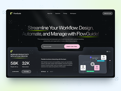 FlowGuide - Web Design for SaaS best website branding business creative website design inspiration homepage design illustration managment mobile modern website design product design saas typography ui ux web web design web design agency website design ideas website ui design