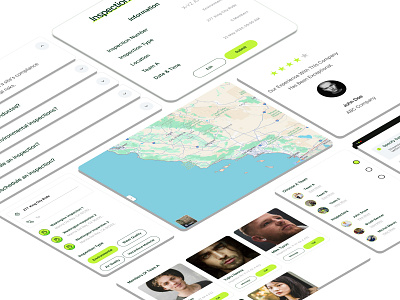 Inspections - (UI Components) bento gride clean components components library creative eco friendly enviromental figma graphic design green inspection light mode minimal mockups saas ui
