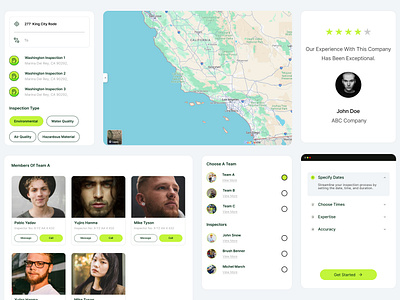 Inspections - (UI Components) bento gride clean components components library creative eco friendly enviromental figma graphic design green inspection light mode minimal mockups saas ui