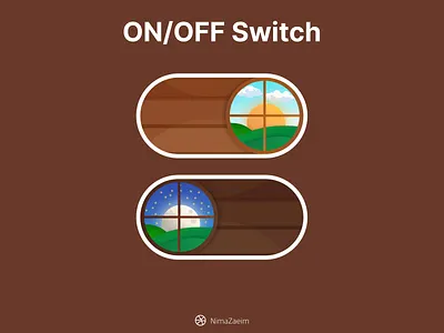 ON / OFF Switch - #DailyUI 015 015 2d 3d animation cartoon component dailyui dark mode design graphic design illustration light mode off switch on switch ui