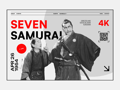 Seven samurai design graphic design illustration japan landig page landing minimalism samurai ui самурай япония