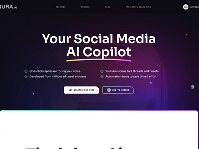 Qura AI Landing page ai qura saas ui ux