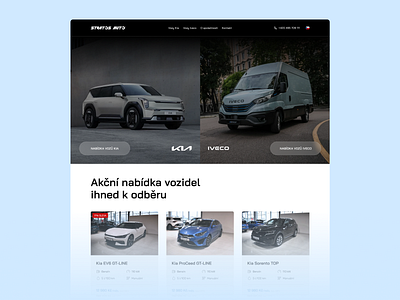 Stratos Auto - Czech Car Dealership black car cardealership clean design hero interface ui user experience ux web design website white