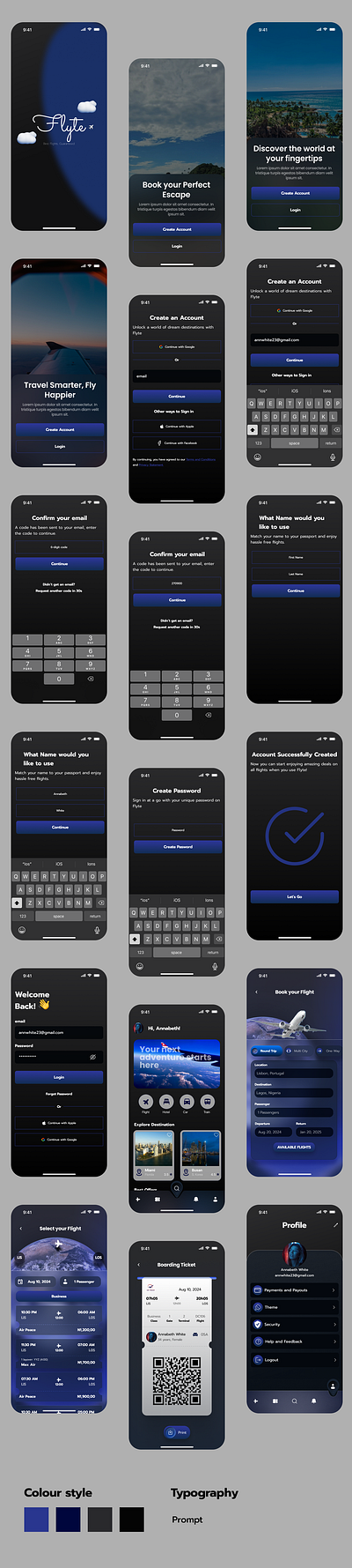 FLYTE: A Flight Booking App mobile app mobileinterface travel app uiux appdesign
