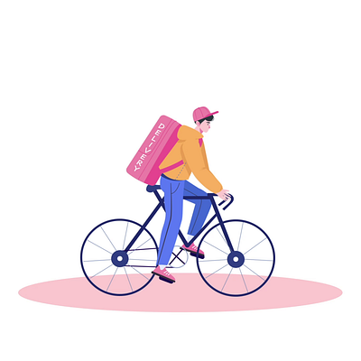 Food Delivery 2D Animation 2d animation bicycle courier delivery delivery app flat food food app food delivery illustration man mobile ordering motion online ordering restaurant service shopping