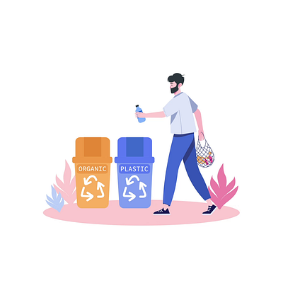 Garbage Sorting 2D Animation 2d animation bins cleaning eco care eco friendly environment flat garbage garbage sorting green living illustration man motion nature recycling sorting sorting station trash disposal