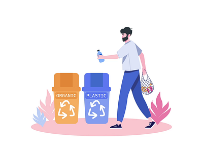 Garbage Sorting 2D Animation 2d animation bins cleaning eco care eco friendly environment flat garbage garbage sorting green living illustration man motion nature recycling sorting sorting station trash disposal