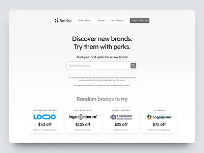 Brands Search - Website Redesign ui web design