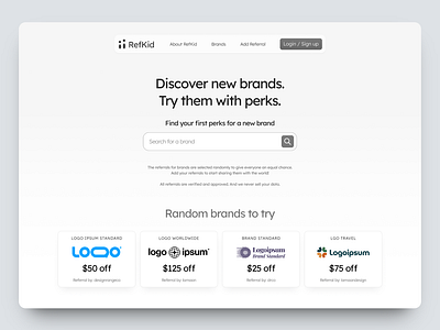 Brands Search - Website Redesign ui web design