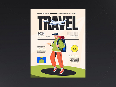 Travel Graphic Design Layout Poster 4:5 airplane branding cloud design feed flayer graphic design illustration kh layout mountain poster sky travel ui young