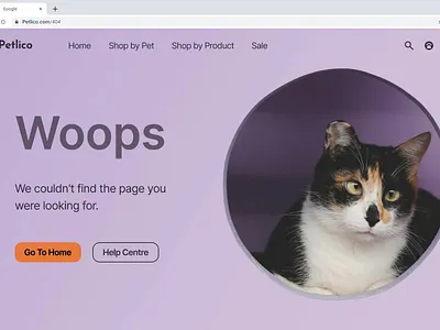 #DailyUI 008 | 404 page for an online pet store 404 404 page cat pet store ui ui design web website design