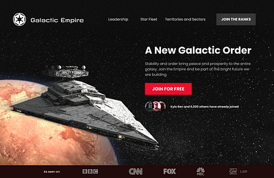 Empire's Website graphic design ui