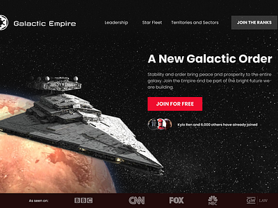 Empire's Website graphic design ui