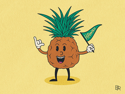 Pineapple Character 02_BRD_8-6-24 cartoon character character design pineapple procreate retro rubberhose