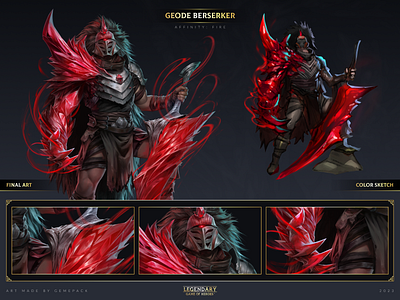 Geode Berserker 2d art character character design concept concept art digital 2d digital art fantasy game game art game of heroes gamepack illustration legendary mobile games sgi