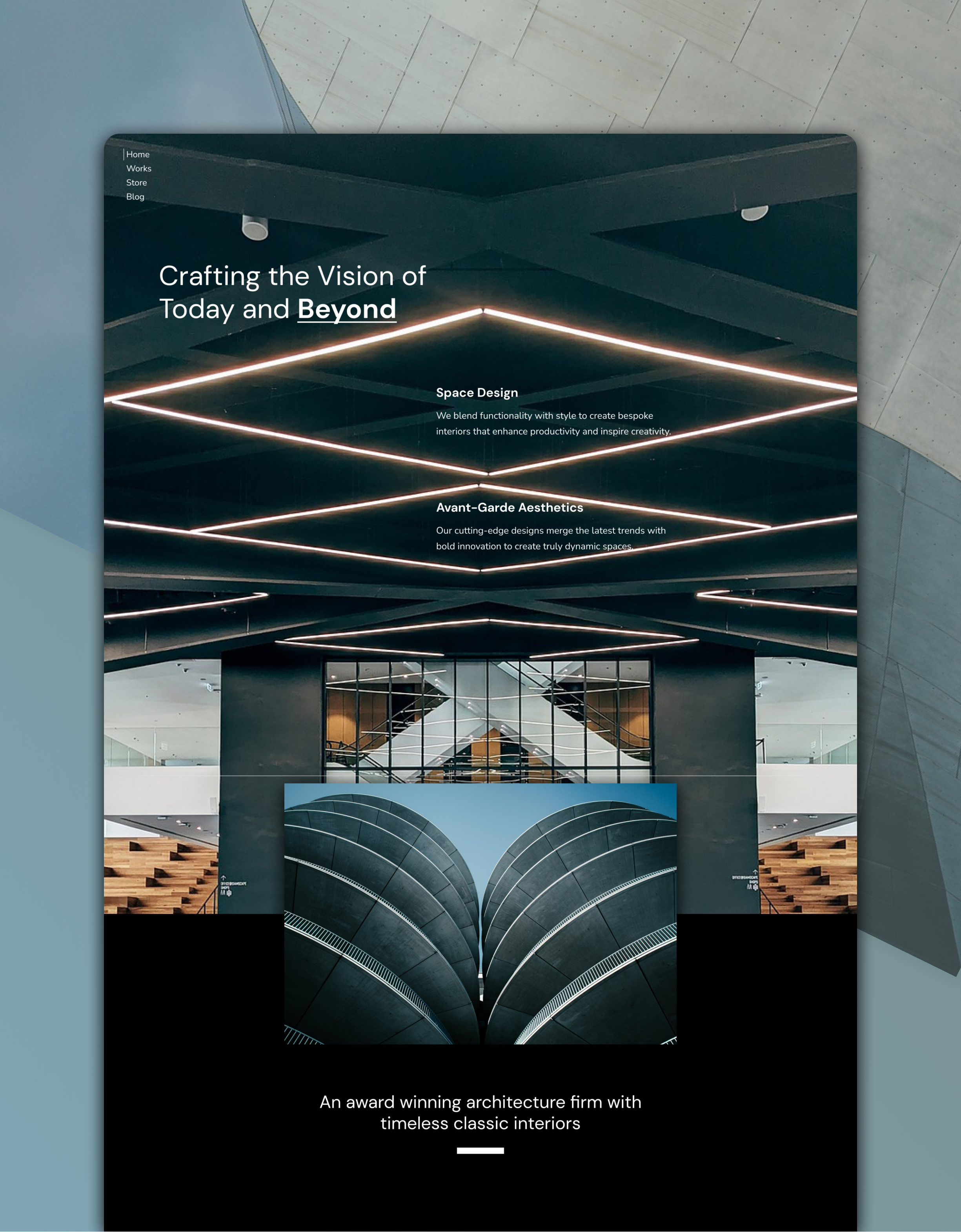 EVOFutura - The Bespoke Architectural & Interior Design Site architectural site branding dark mode web interior design site responsive web ui design ux