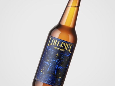 Lunamel Meadery Label beer beer label brewery graphic design hand drawn illustration label label design mead packaging design