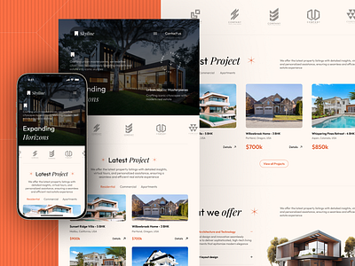 Skyline - Real Estate Website UI Kit bestdribbbleshot bestwebsite branding building construction design dribbble best shot figma graphic design home house illustration logo mention real estate realestate ui ux vector website