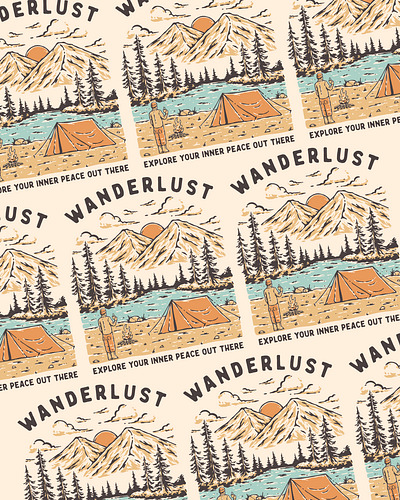 Wanderlust T-shirt Design branding design graphic design illustration logo mountain nature ui ux vector