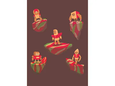 Private islands print illustration 2d character character design character illustration children illustration colorfoul cute digital digital art drawing fun illustration illustration jeunesse island minimal photoshop ps robot texture