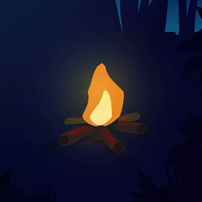 Fire Animation Practice after effects animation bonfire campfire fire flame flat illustration motion graphics practice vector