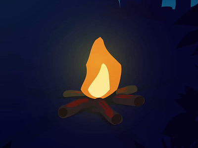 Fire Animation Practice after effects animation bonfire campfire fire flame flat illustration motion graphics practice vector