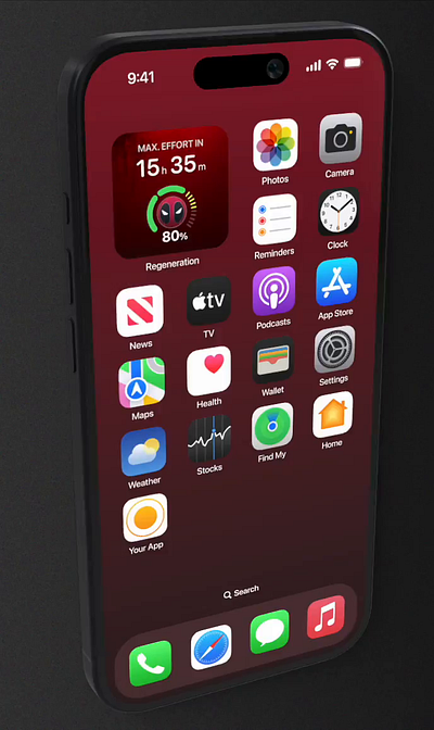 Deadpool Regeneration iOS Widget Design deadpool ios marvel widget