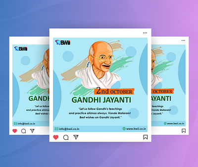 Gandhi Jayanti Social Media Post 2nd october canva design creative post design creatives design figma design gandhi jayanti gandhi jayanti creative graphic design illustration mahatma gandhi new post design ideas photoshop social media post unique post design