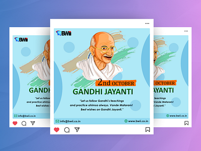 Gandhi Jayanti Social Media Post 2nd october canva design creative post design creatives design figma design gandhi jayanti gandhi jayanti creative graphic design illustration mahatma gandhi new post design ideas photoshop social media post unique post design