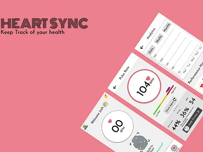 HEARTSYNC:HEART BEAT MONITOR graphic design ui user