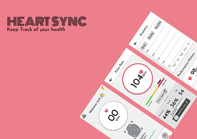 HEARTSYNC:HEART BEAT MONITOR graphic design ui user