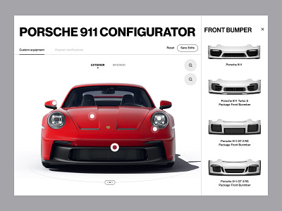 Porsche Website - Configurator avto clean clear configurator design porsche product swiss ui ux uxui