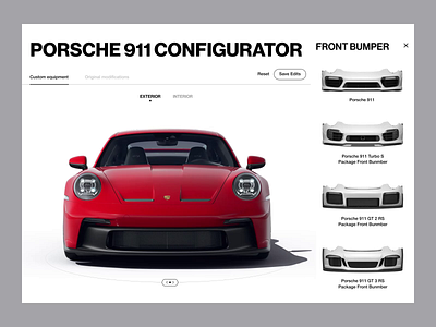 Porsche Website - Configurator avto clean clear configurator design porsche product swiss ui ux uxui