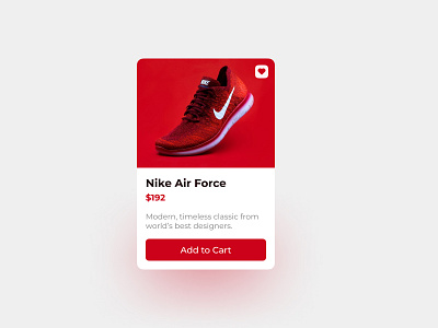 Product Card card design nike product red shadow ui ui card ux