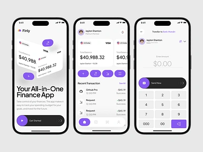 Banking App Exploration app balance chart clean design fireart pay ui ux