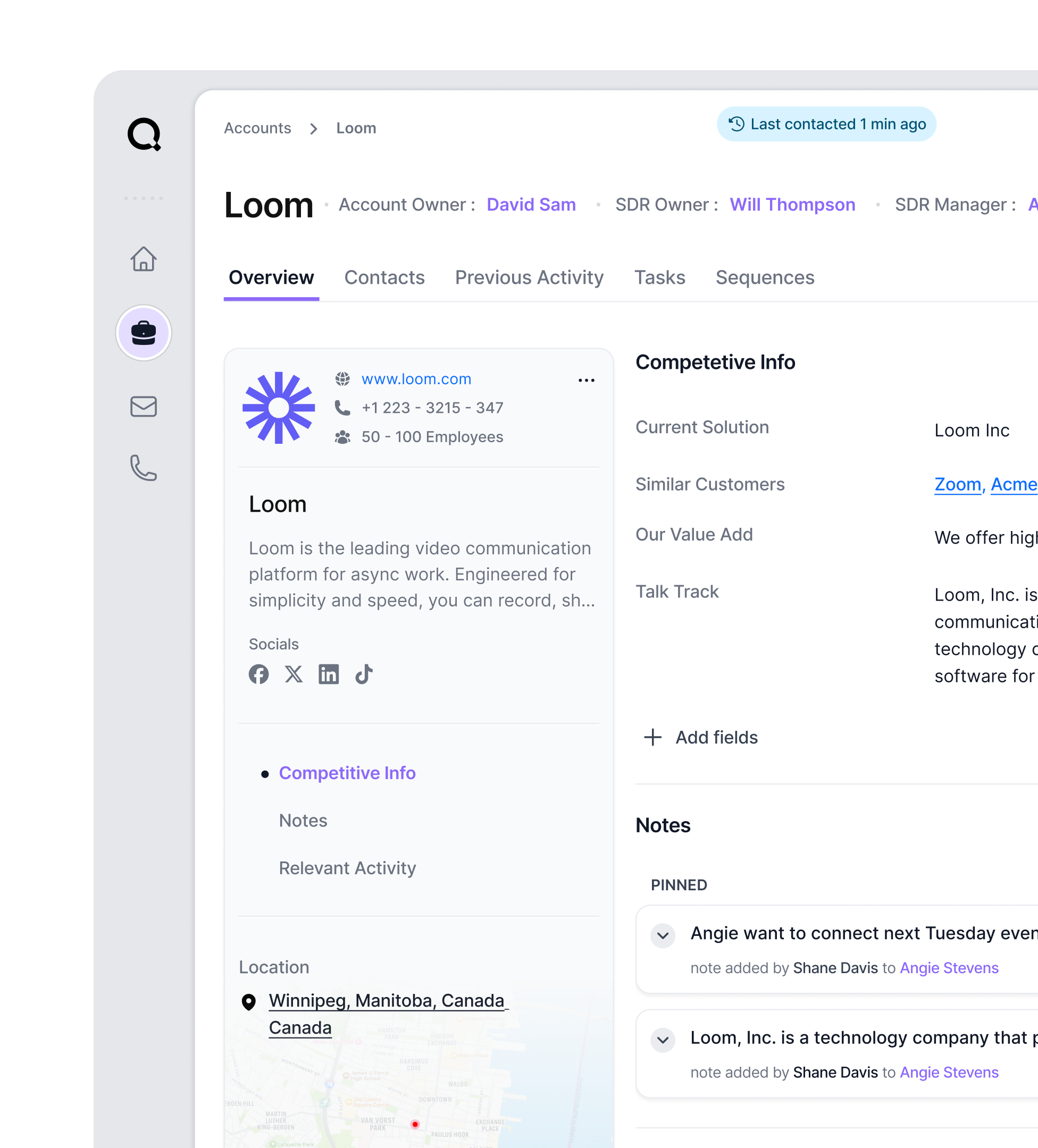 AI-Powered Sales Outreach and Productivity App account activity ai app contact design desktop detail outreach overview saas sales sell tool ui ux web