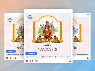 Happy Navratri Social Media Post Design canva social media design creative festival post design festival design figma post design graphic design happy navratri happy navratri post happy navratri wishes navratri festival new post design ideas photoshop social media post social media creatives social media post unique post design