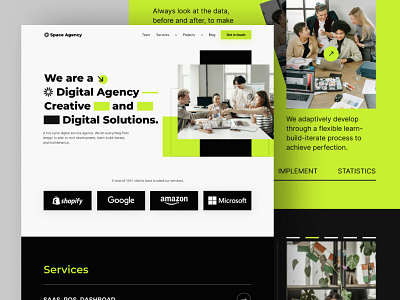 Design Agency Website app design 2024 design agency green app