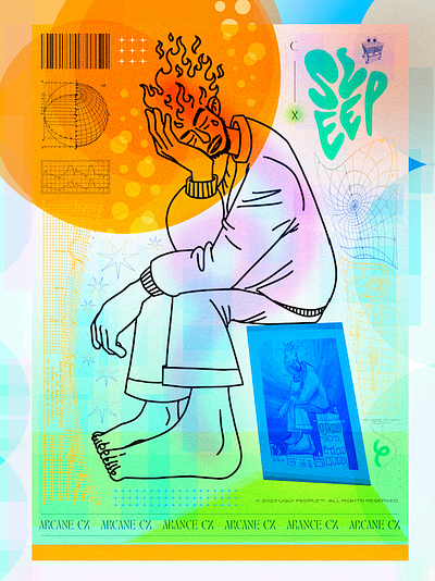 Luis Mesinas - Busy sleeping thoughts graphic design luis mesinas print design